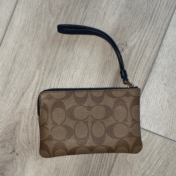 Coach Brown Wristlet with Crowned Dinosaur Design - Picture 2 of 3